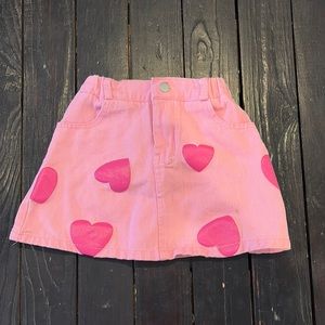 Pink Heart Kids Skirt